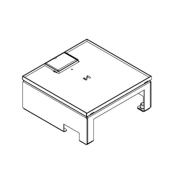 Produktbild UBD 212 051  -  Unterflur-Bodendose UBD 210 inkl. Deckel, flach (SVZ), ohne Kante, 5mm Vertiefung und 1 Schnurauslass